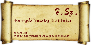 Hornyánszky Szilvia névjegykártya